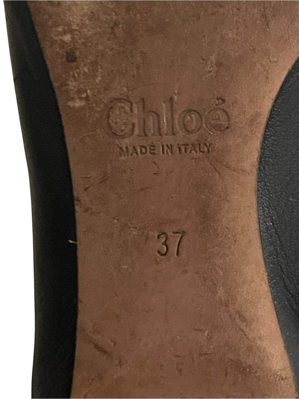 Chloe Lauren Black Scalloped Leather Ballet Flats Women Size USA 7/EU37 - Picture 8 of 9
